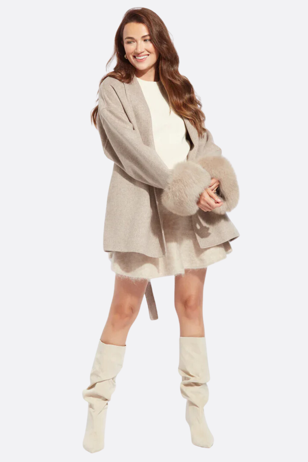 Isabelle Fur Sleeve Coat